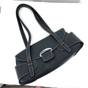 Tod’s Black Leather Handbag Y2K‎ Baguette Purse Vintage